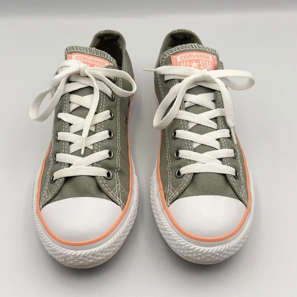 Converse Chuck Taylor All Star Low Top Green Peach Junior 5 660103F Sneakers‎